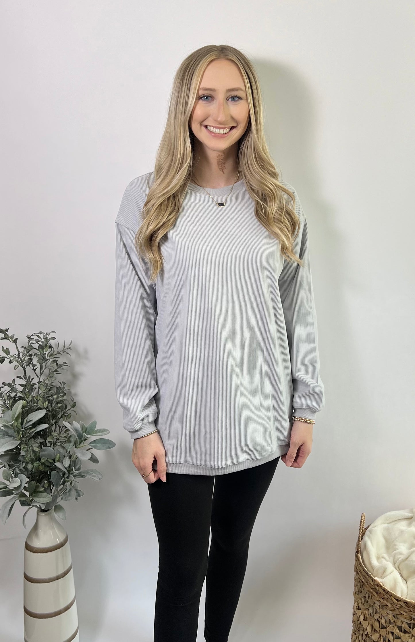 Asia Ribbed Sweatshirt | Grey