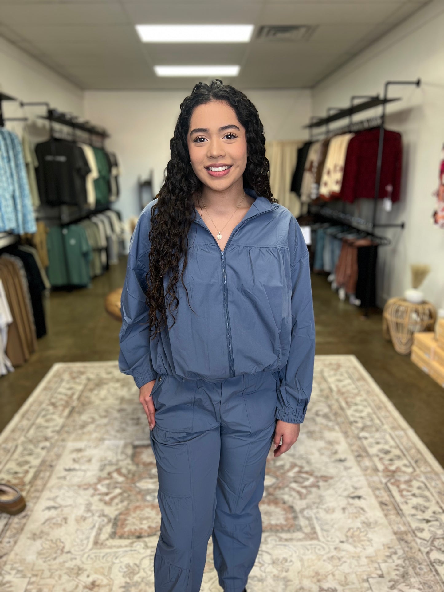 Blue Zip Up Jacket/Jogger Set