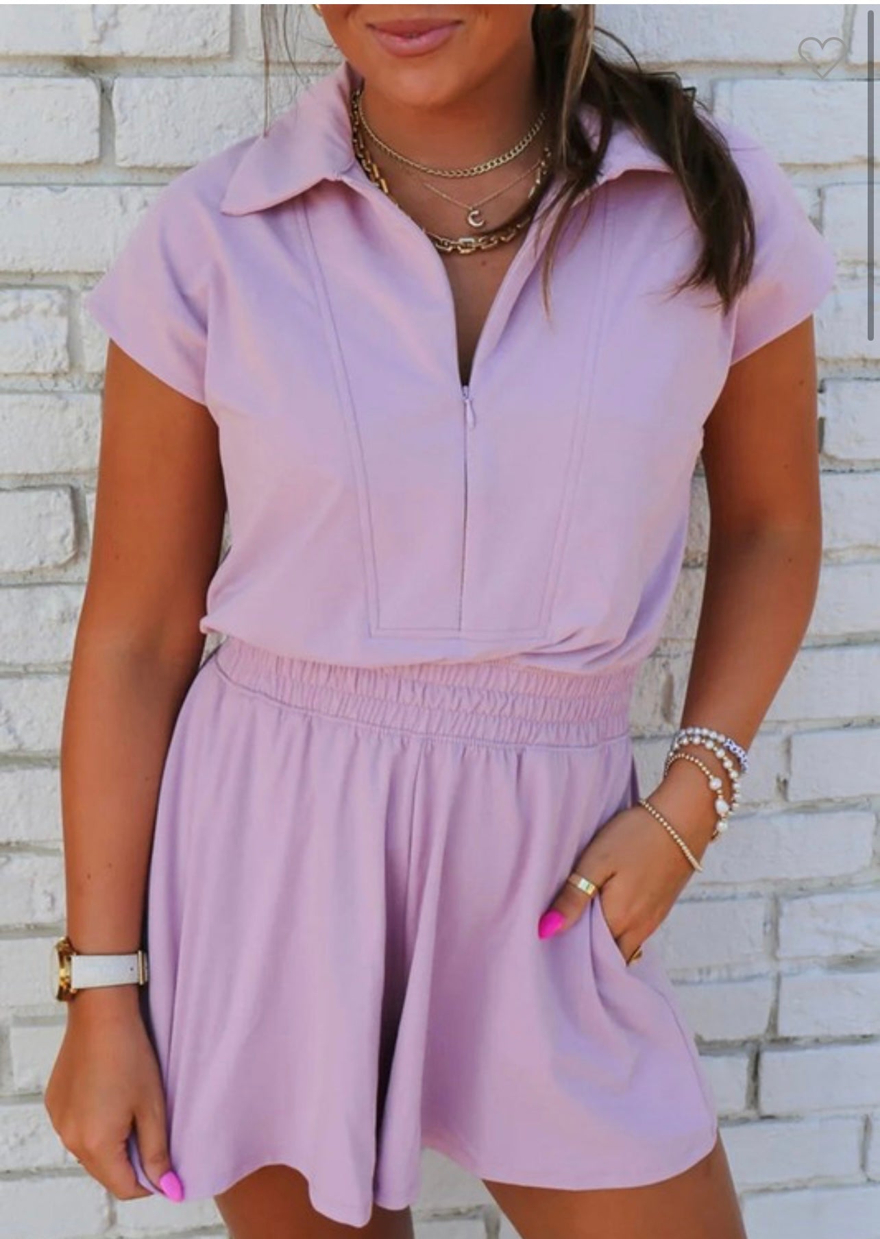 Lilac Escape Collared Romper