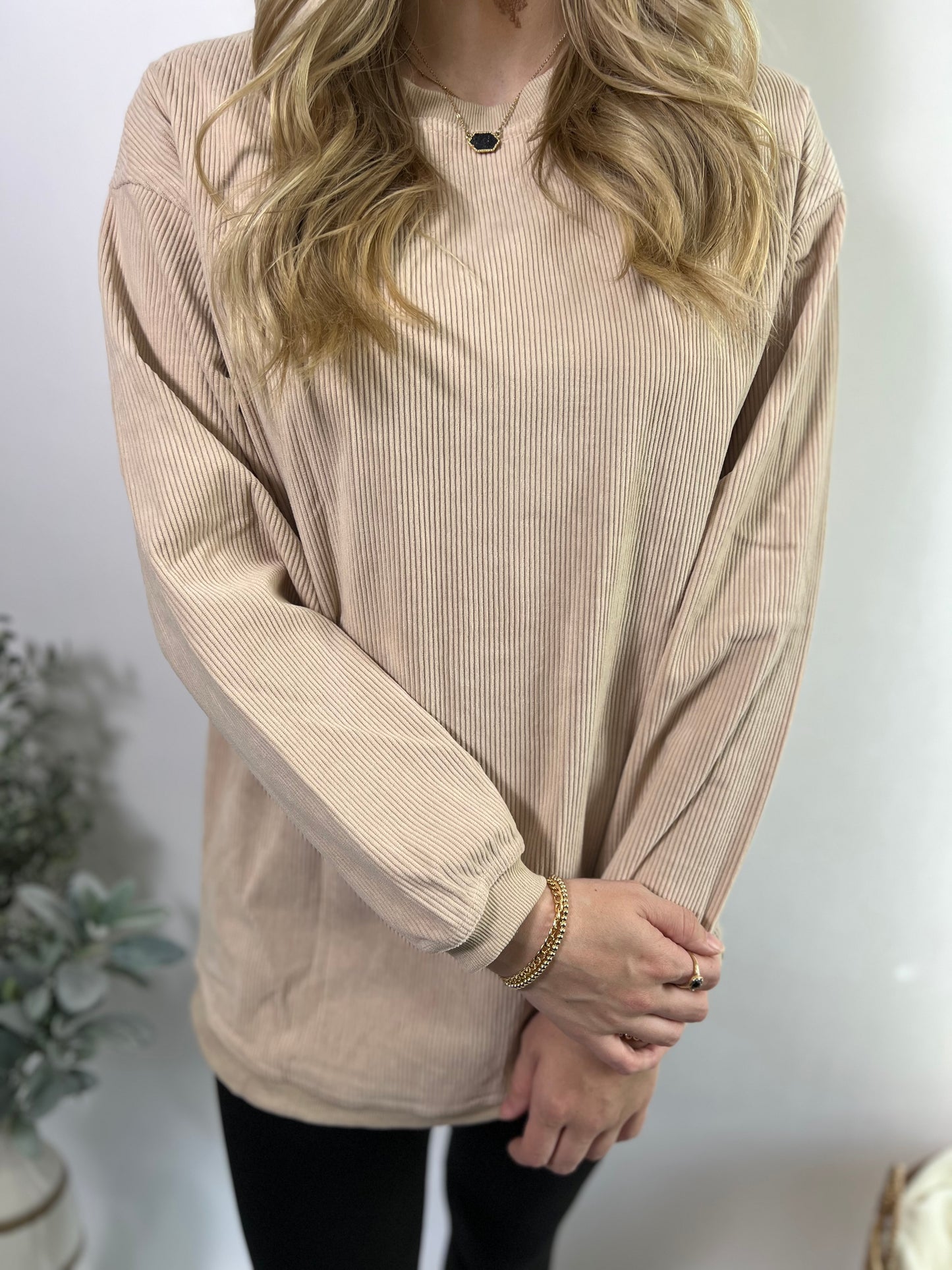 Asia Ribbed Sweatshirt | Apricot