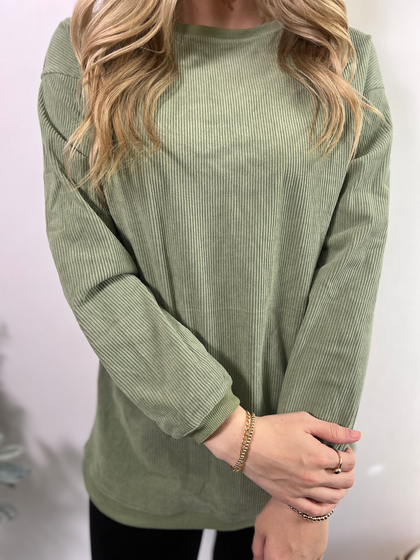 Asia Ribbed Sweatshirt | Green