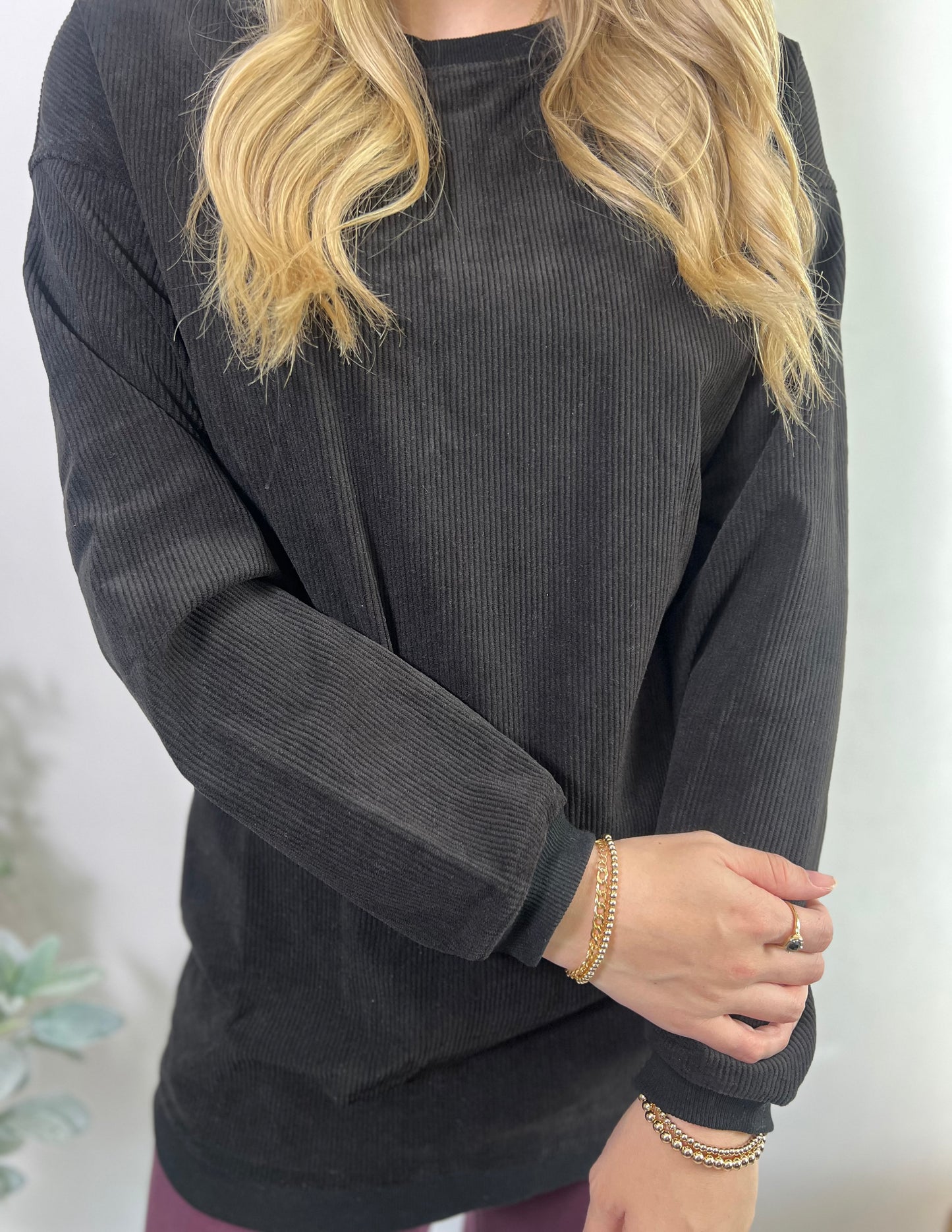 Asia Ribbed Sweatshirt | Black