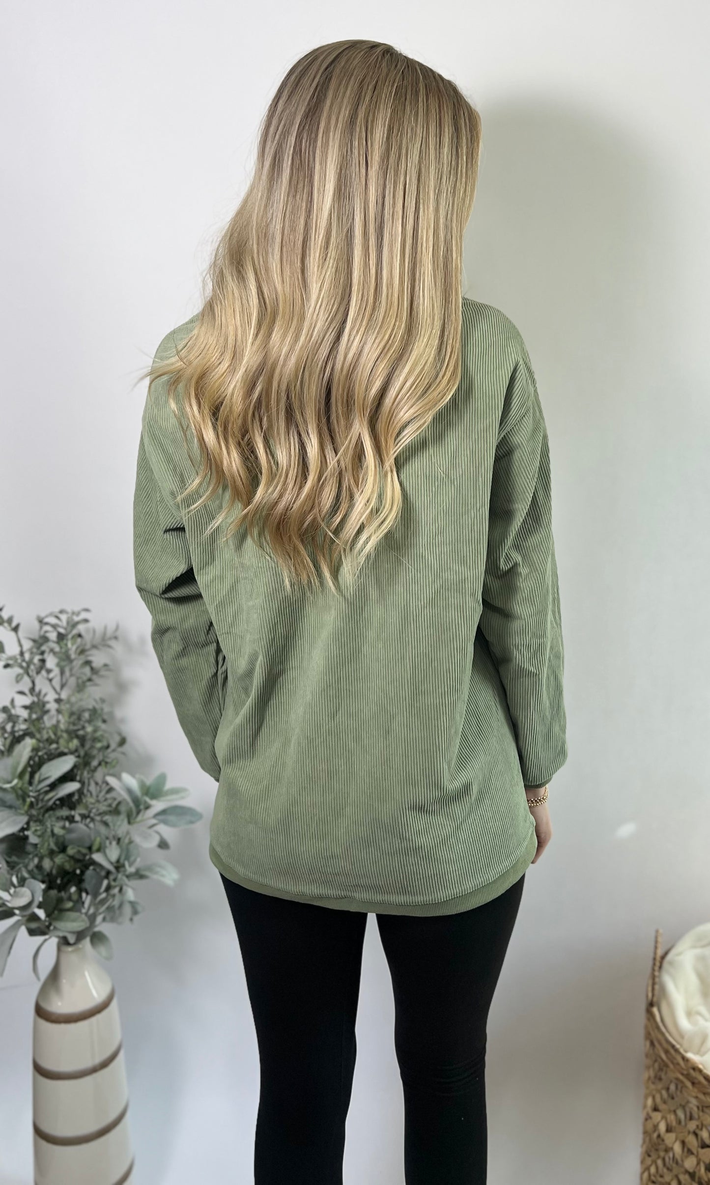Asia Ribbed Sweatshirt | Green