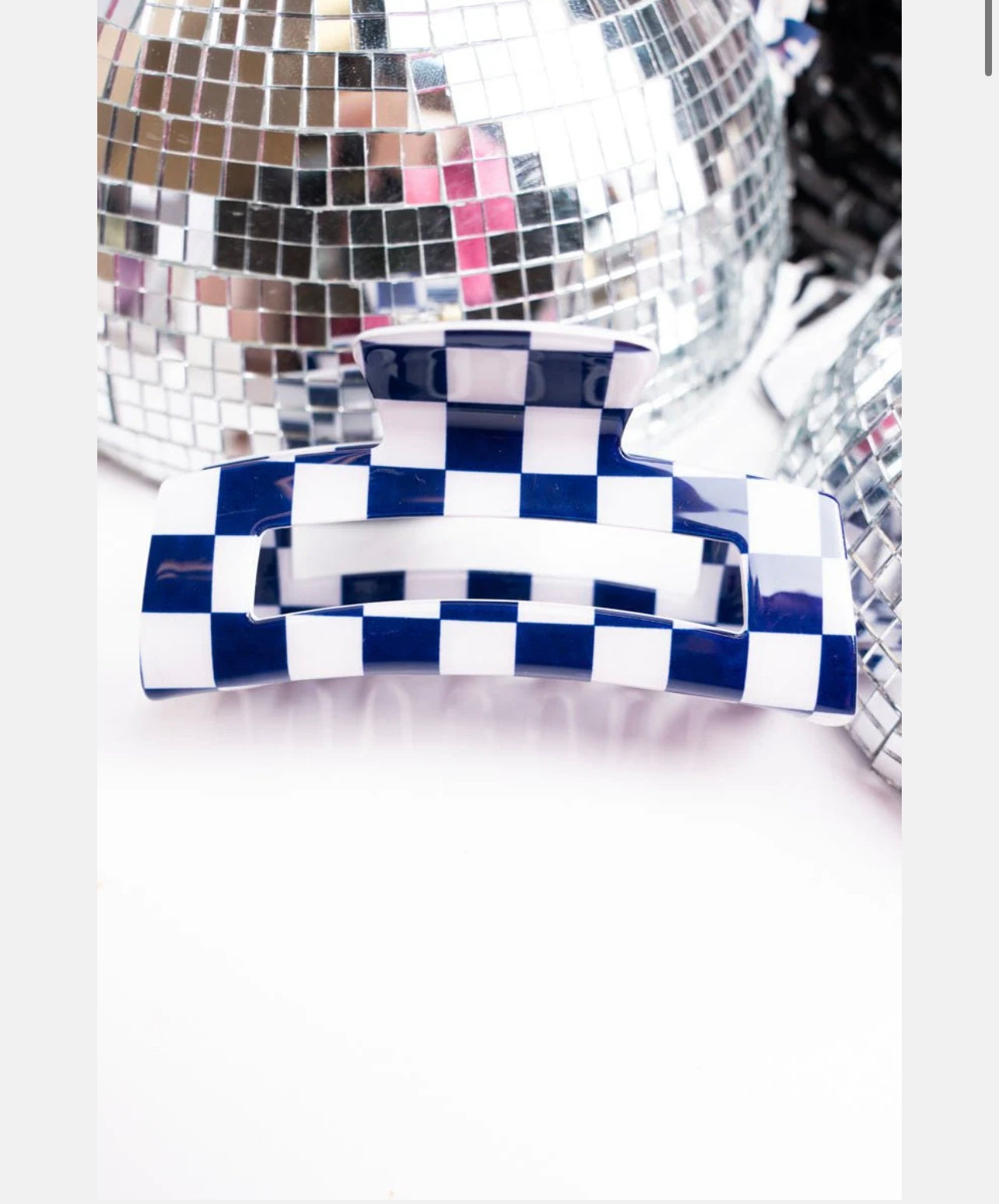 Blue And White Checkered Hair Claw