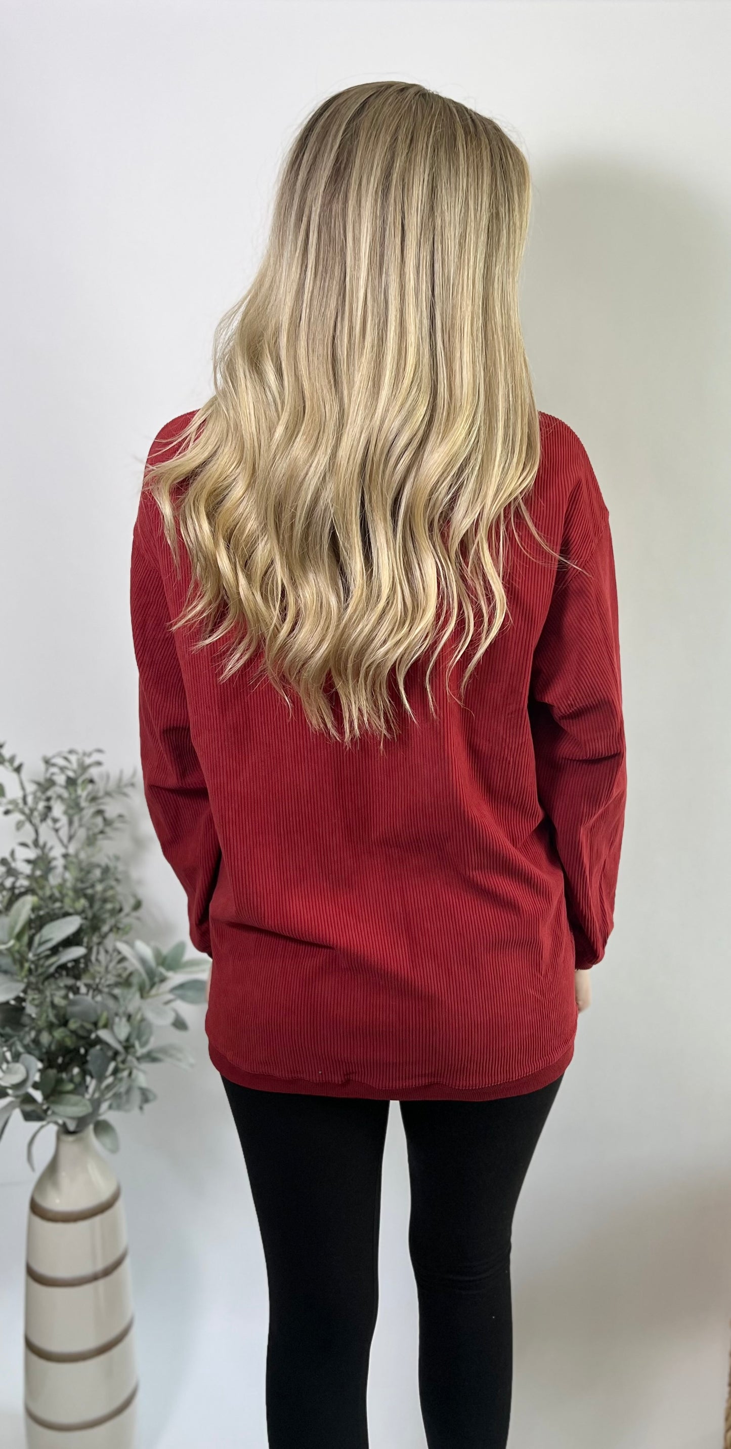 Asia Ribbed Sweatshirt | Red