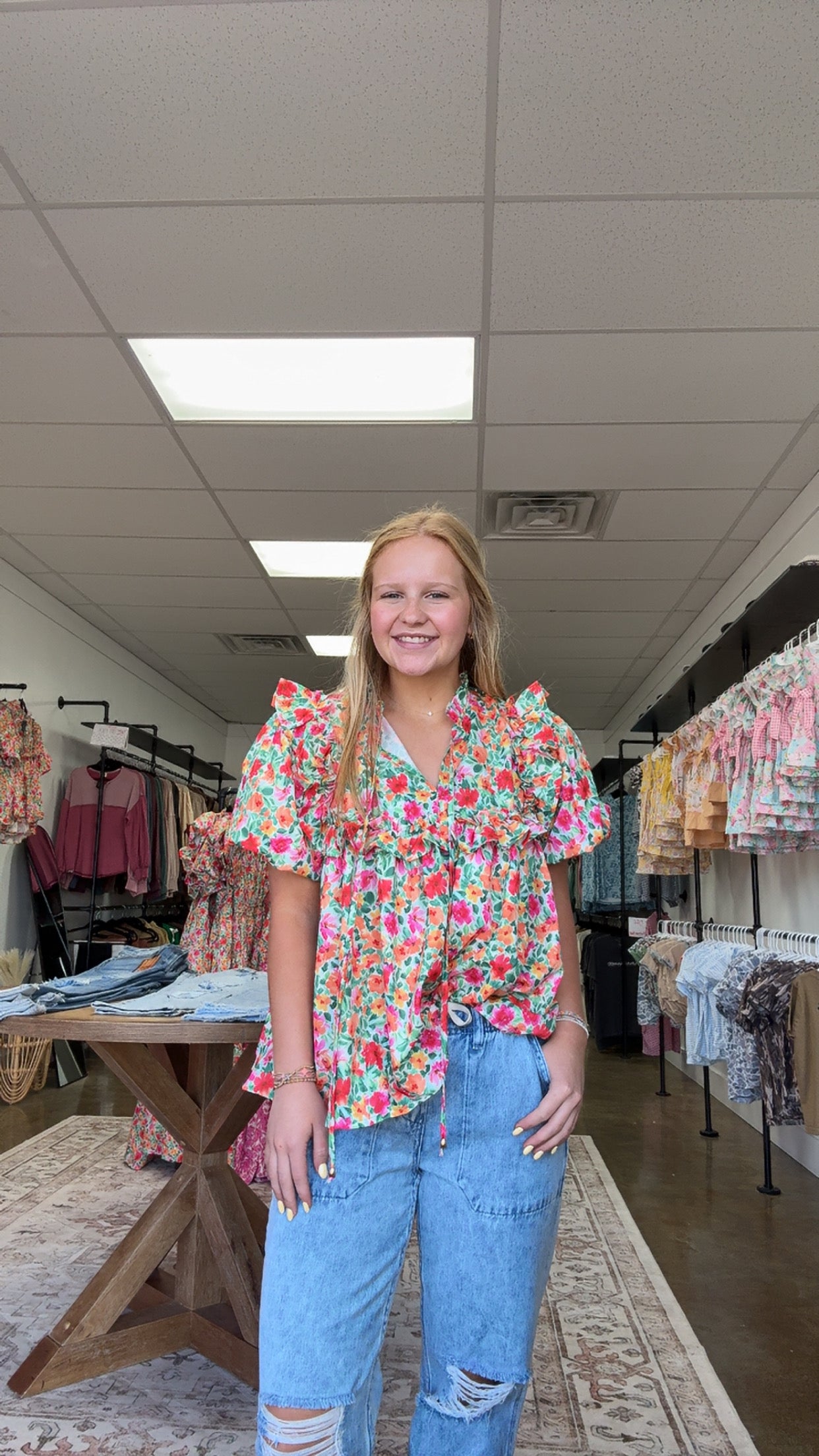 Ditsy Floral Ruffle Top