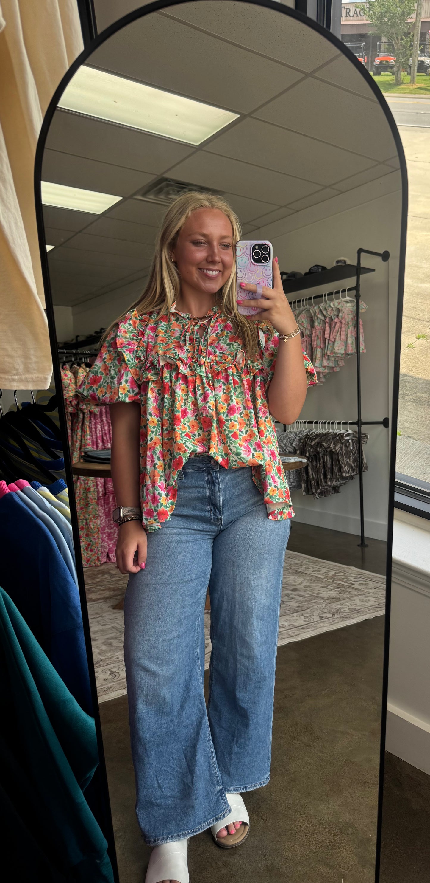 Ditsy Floral Ruffle Top