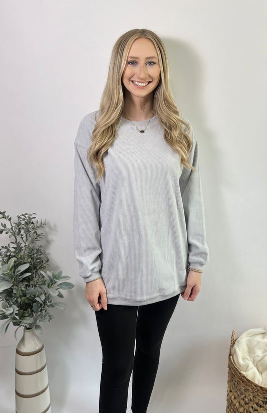 Asia Ribbed Sweatshirt | Grey