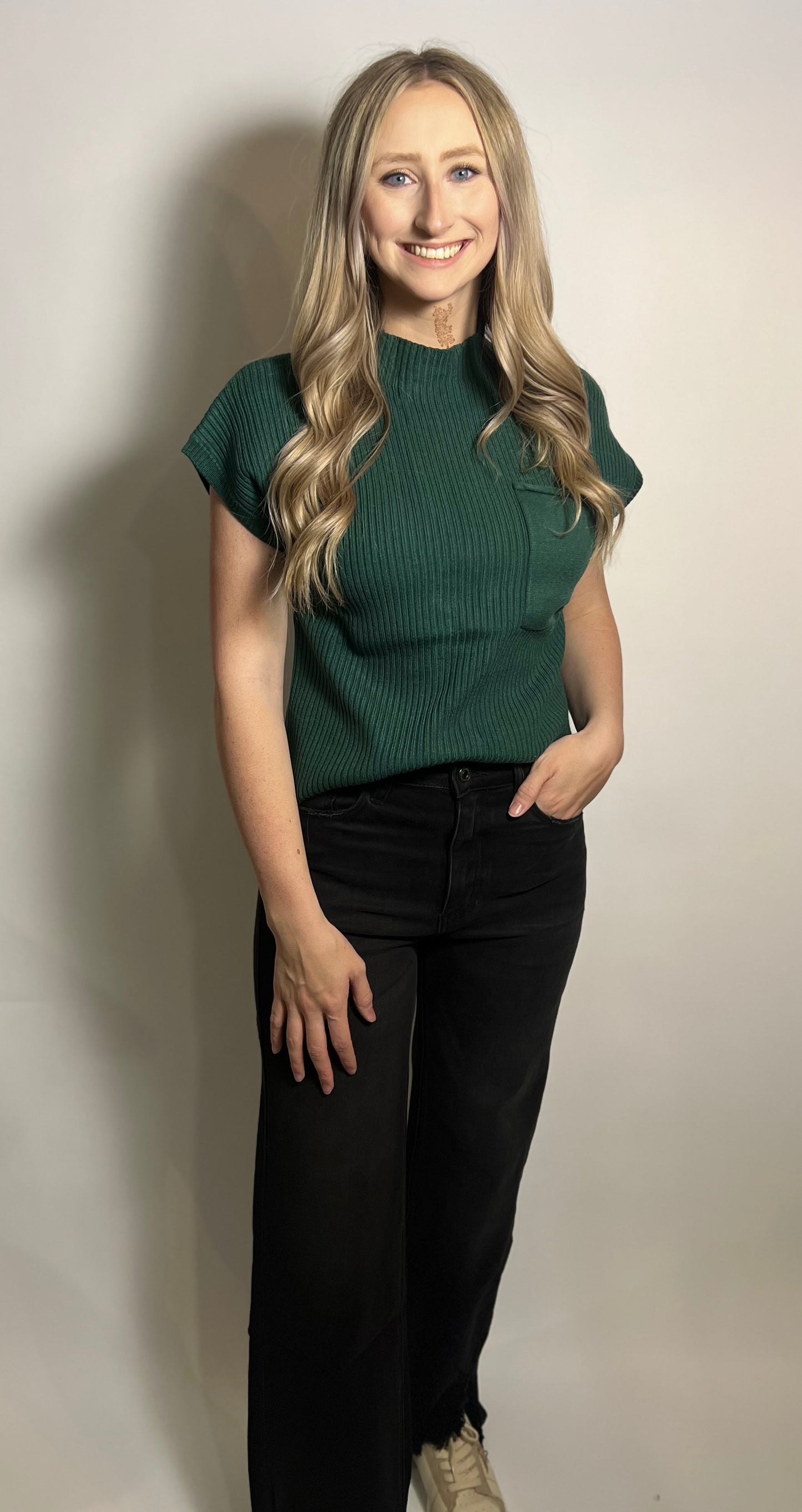 Ragan Sweater Top | Green