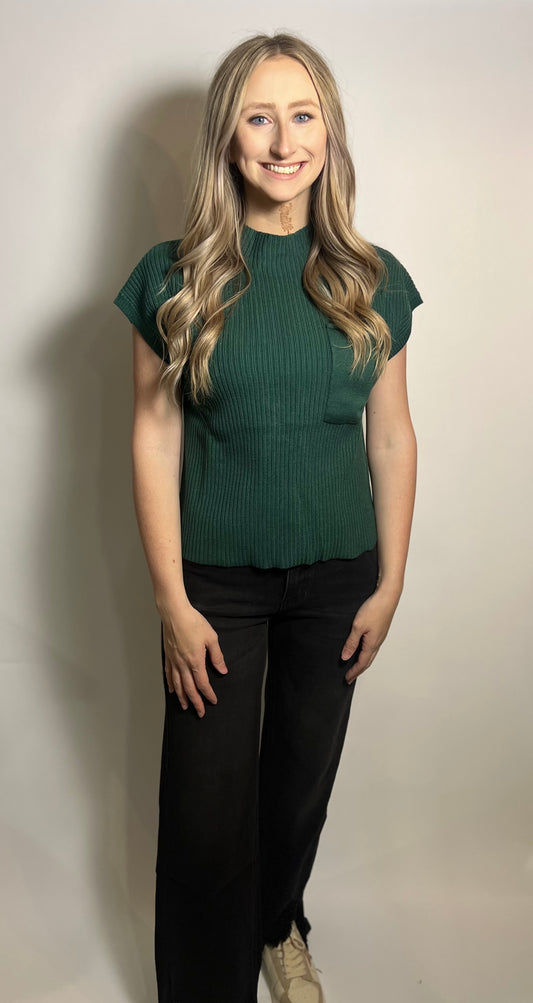 Ragan Sweater Top | Green