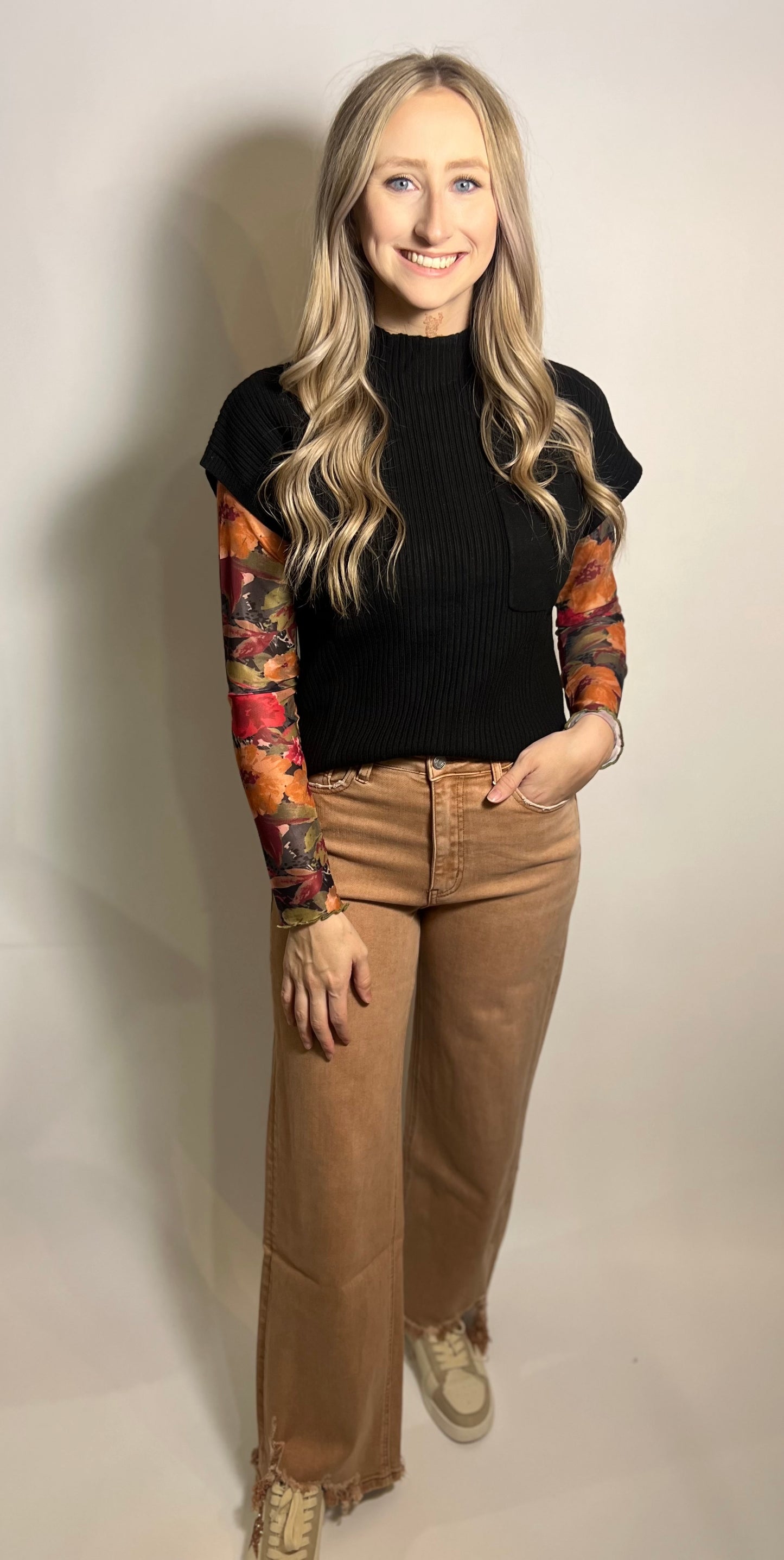 Ragan Sweater Top | Black