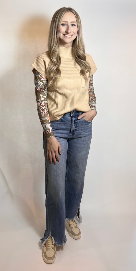 Ragan Sweater Top | Oatmeal